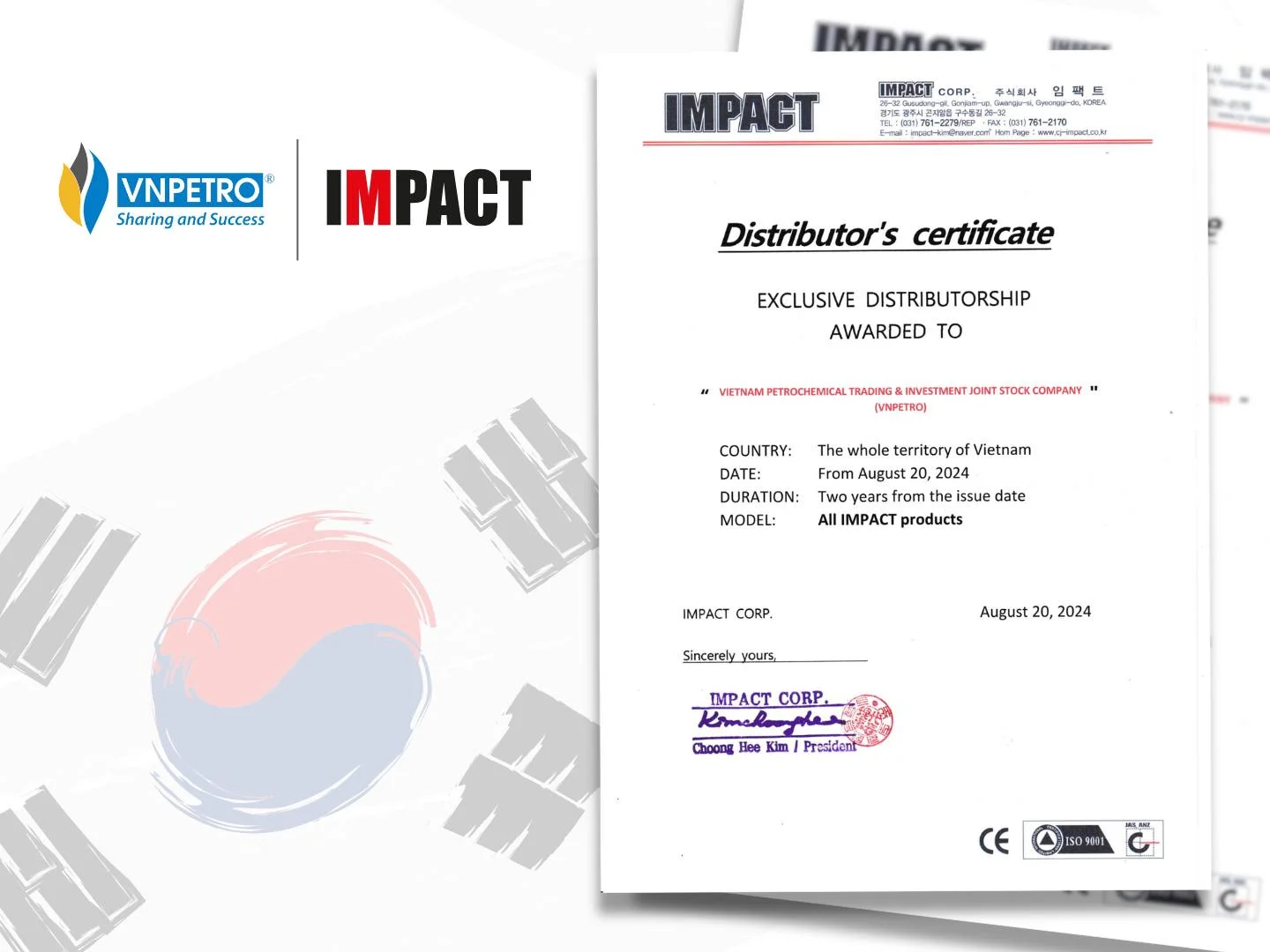 VNPETRO Trở Thành Nhà Phân Phối Ủy Quyền Chính Thức của IMPACT Corp Tại Việt Nam